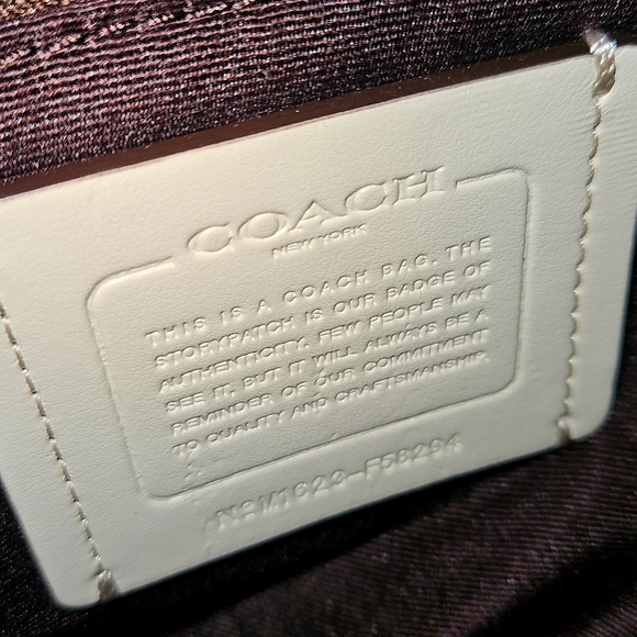 COACH F58294 Zip Top Tote In Signature Canvas Logo Khaki Chalk - Picture 5 of 12